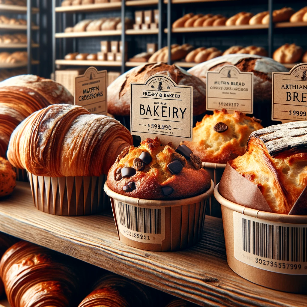 Bakery products with Epson ColorWorks labels and barcodes